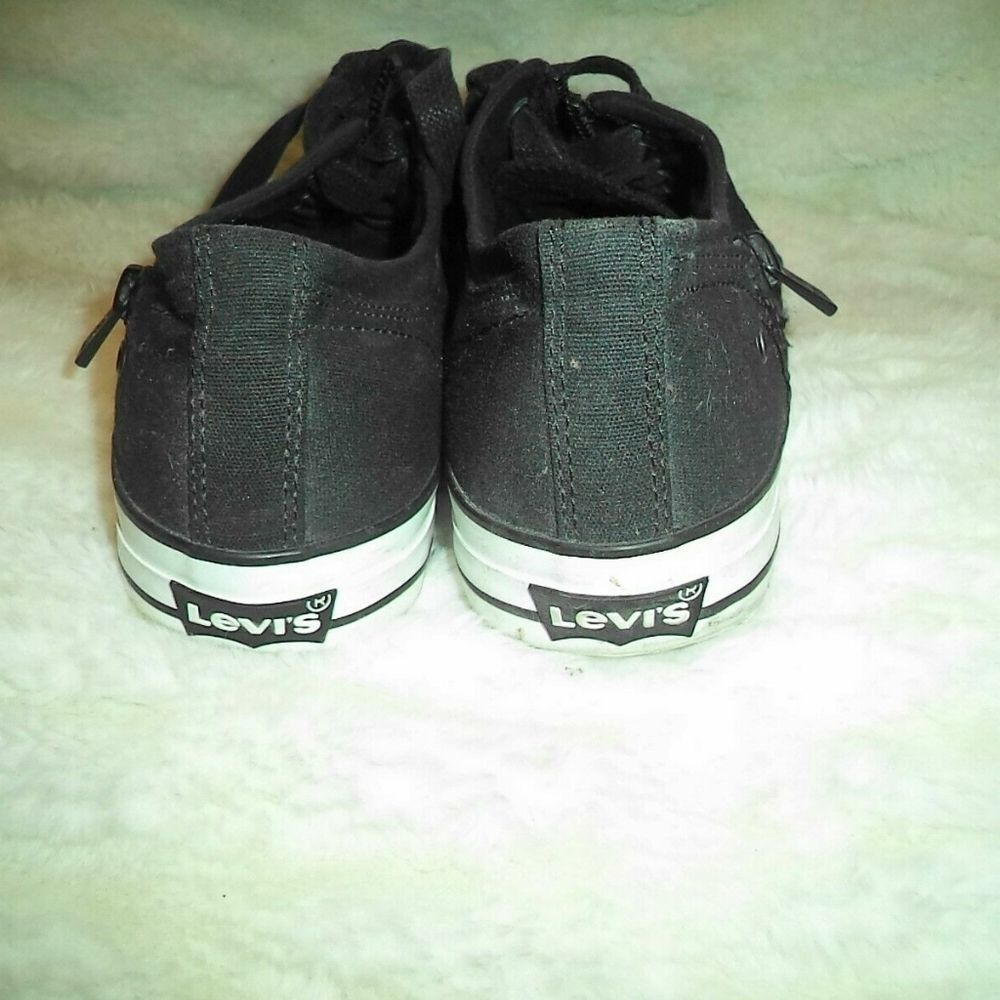 LEVIS SNEAKERS CANVAS LOW CASUAL SKATE SHOES ZIP EX RED TAB BLACK~MENS SIZE 10 - Picture 6 of 8